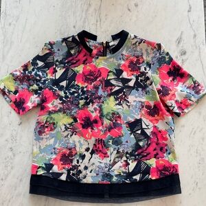Floral Short Sleeve Top XS
